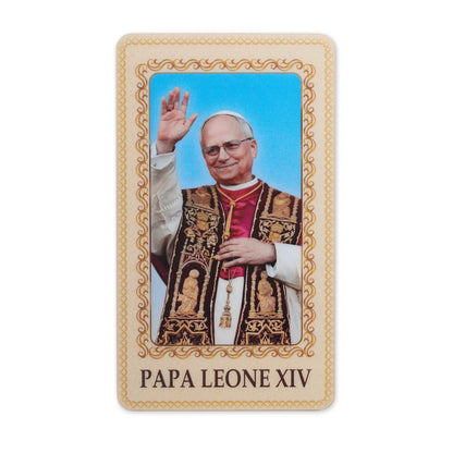 Plasticized Holy Card of Pope Leo XIV