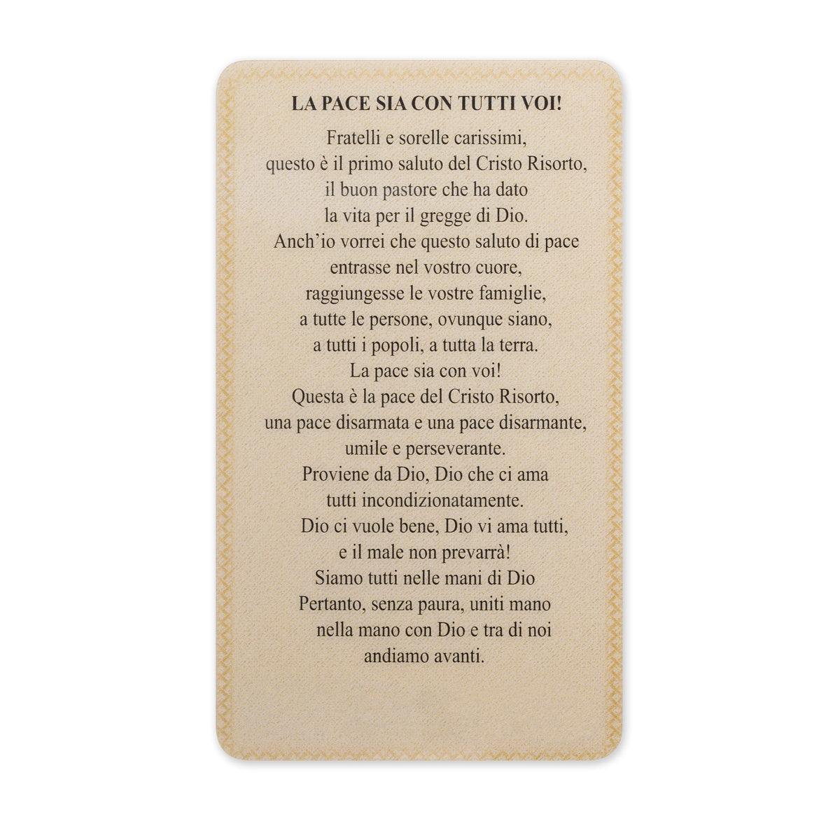 Plasticized Holy Card of Pope Leo XIV