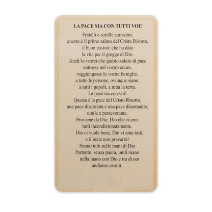 Plasticized Holy Card of Pope Leo XIV
