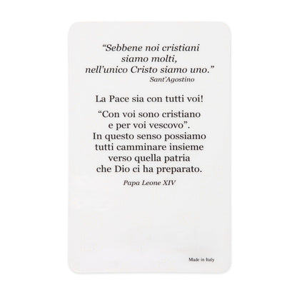 Plasticized Holy Card of Pope Leo XIV with Ceremonial Vestments