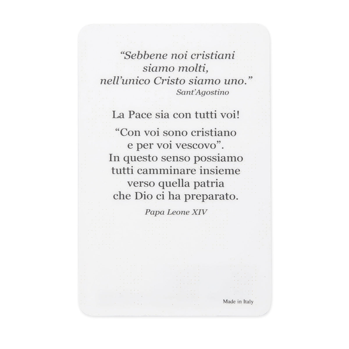 Plasticized Holy Card of Pope Leo XIV with St. Peter's Basilica