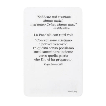Plasticized Holy Card of Pope Leo XIV with St. Peter's Basilica