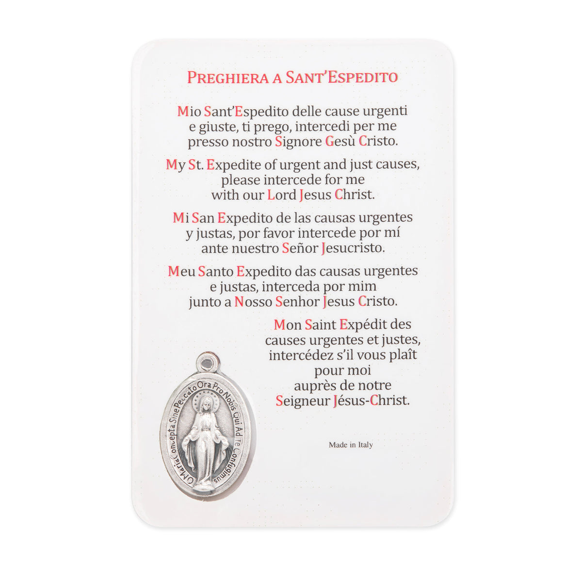 Plasticized Holy Card of Saint Expeditus