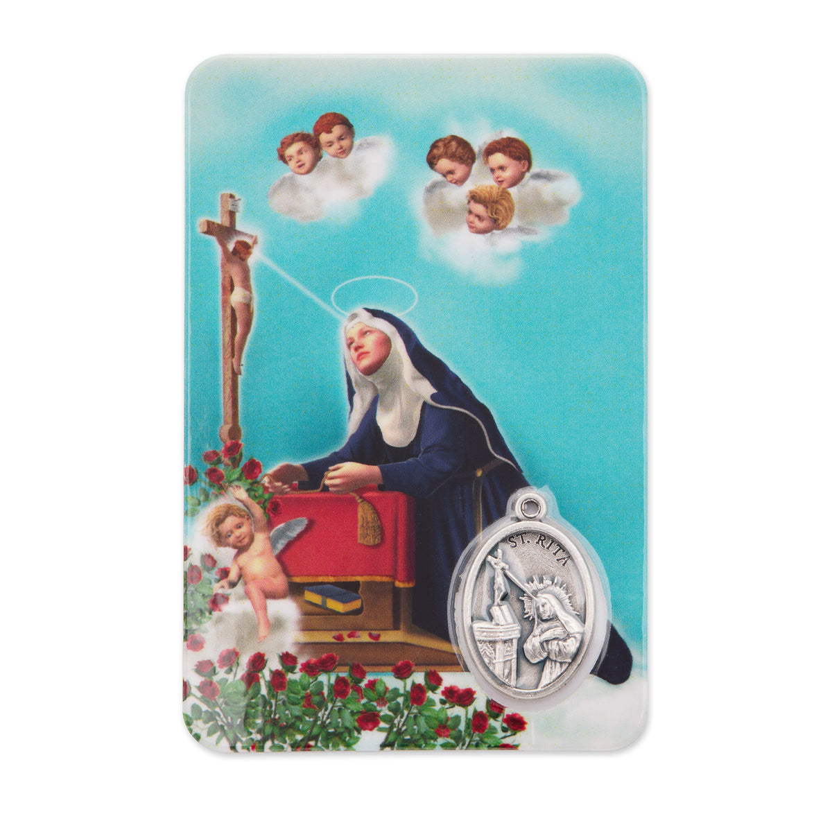Plasticized Holy Card of Saint Rita of Cascia