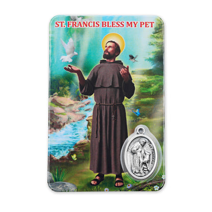 Plasticized Holy Card of St. Francis for the Blessing of Animals