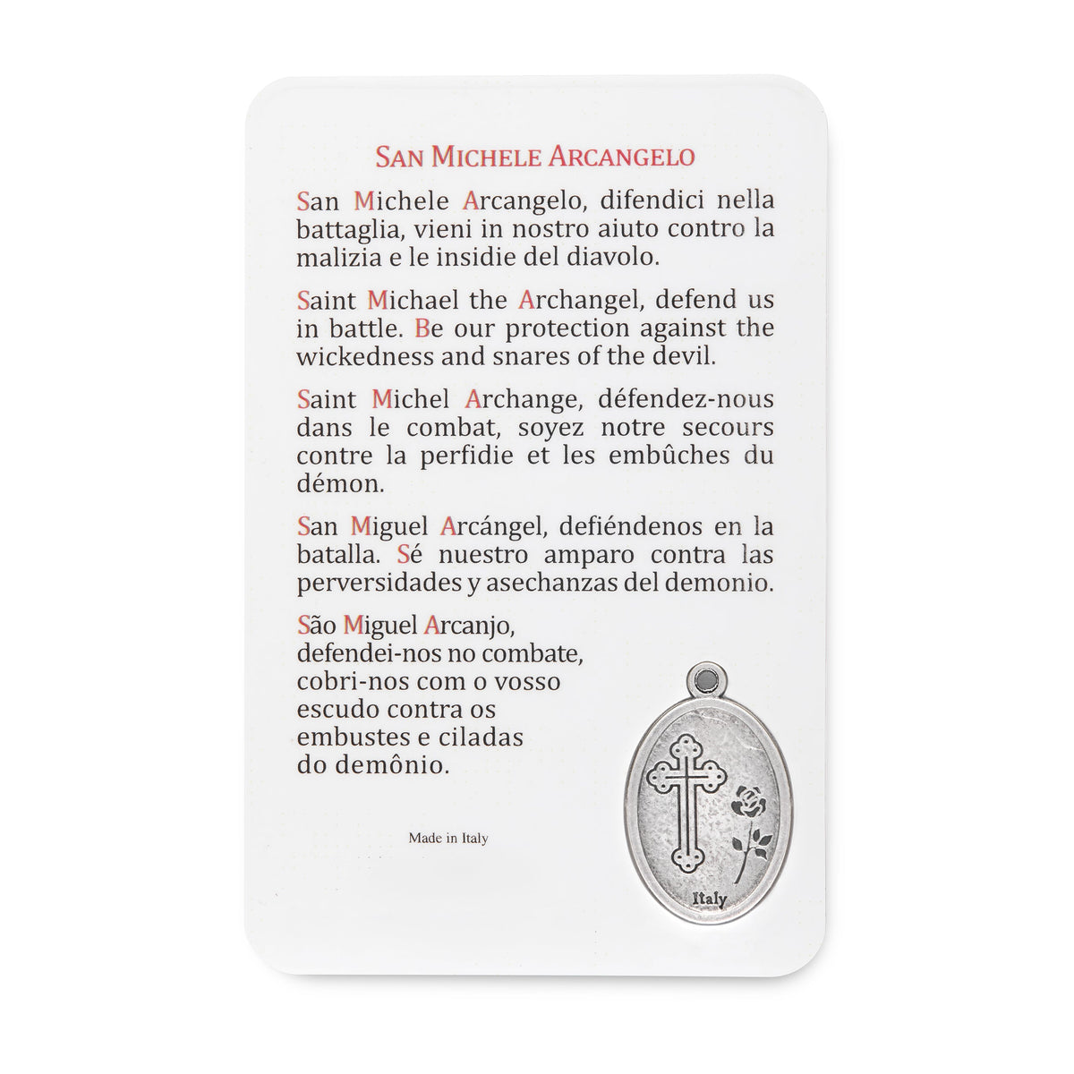 Plasticized Holy Card of St. Michael the Archangel