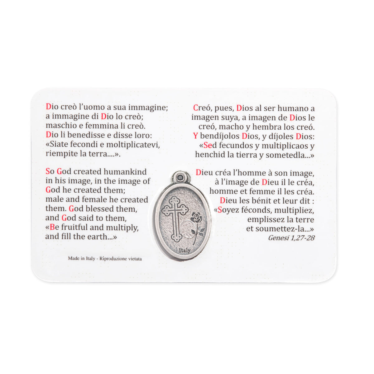 Plasticized Holy Card of the Creation of Adam