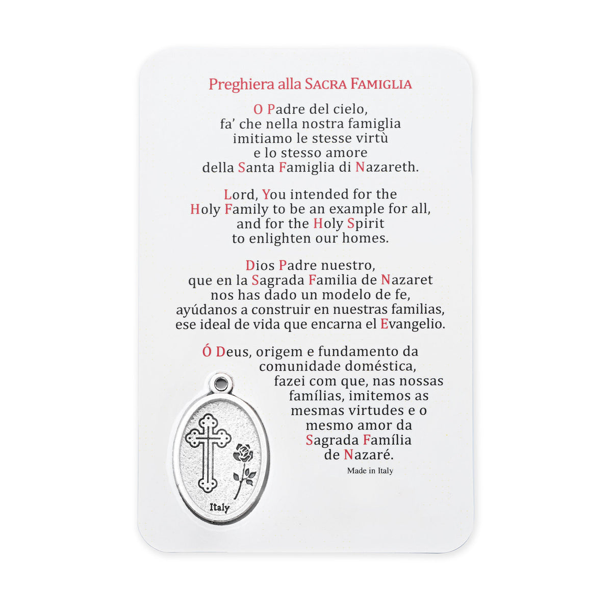 Plasticized Holy Card of the Holy Family