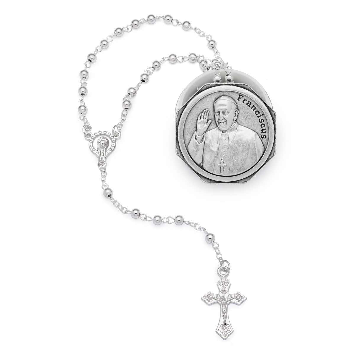 Pope Francis Octagonal Rosary Case with Rosary