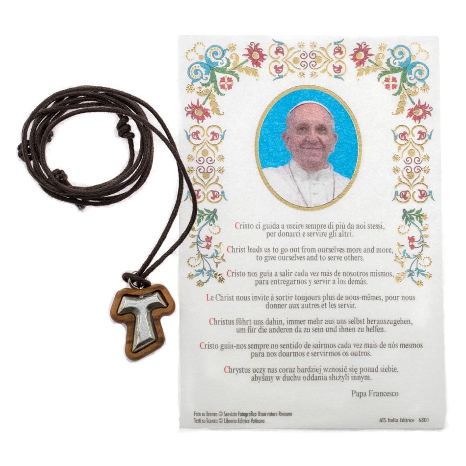 Pope Francis Parchment with Tau Cross and Chain