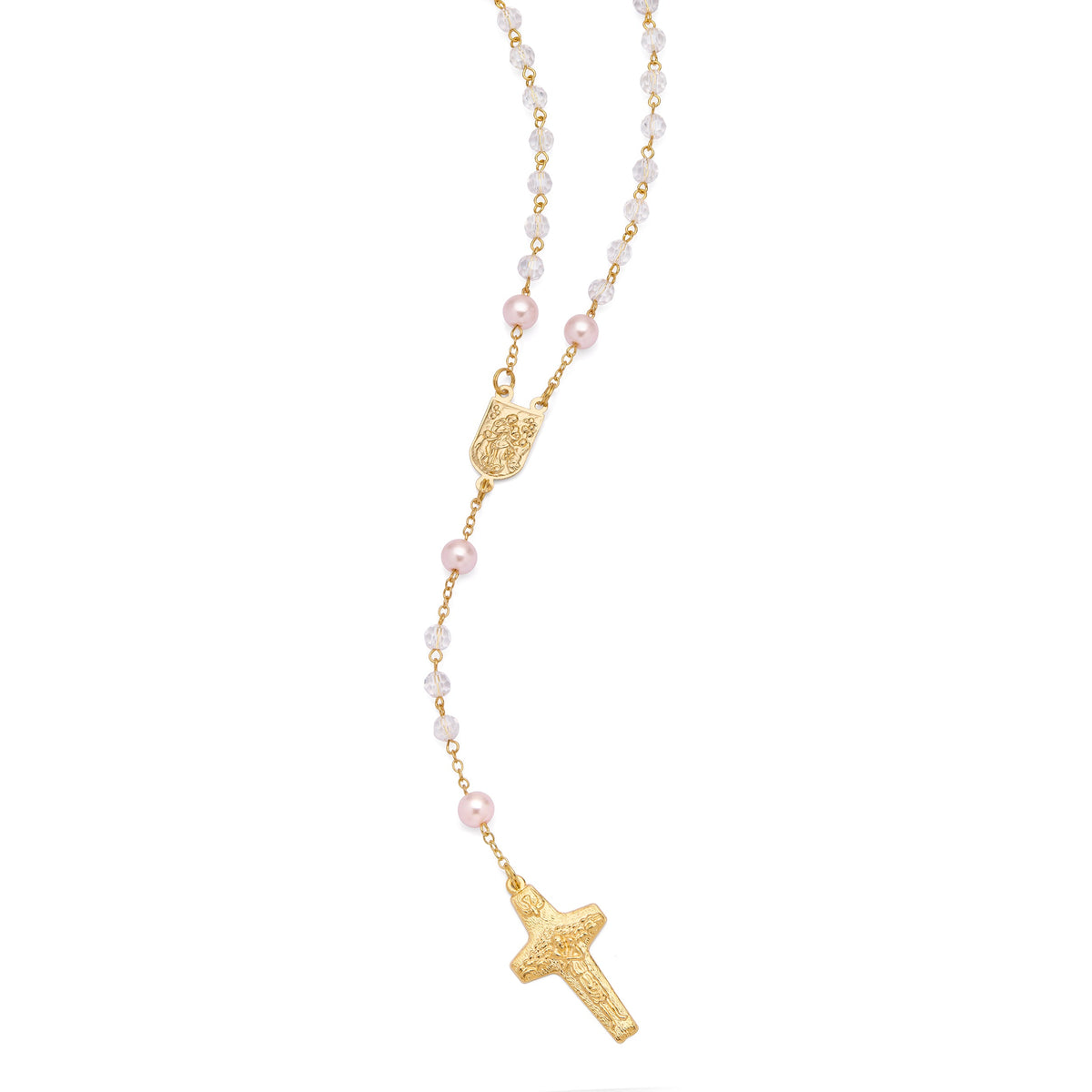 Pope Francis Pearl and Glass Rosary