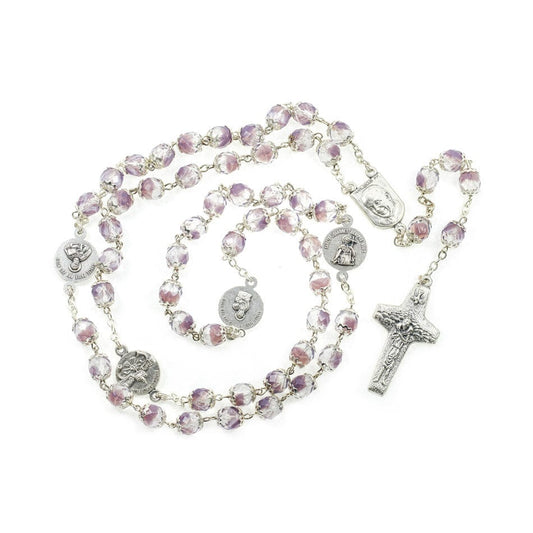 Pope Francis Purple Crystal Rosary beads