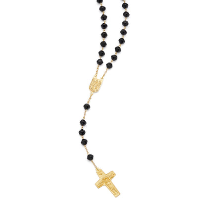 Pope Francis Rosary in Black Stones