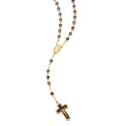 Pope Francis Rosary with Black Balloon-shape Crystal Beads