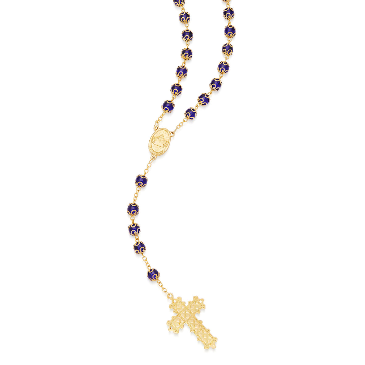 Pope Francis Rosary with Blue Capped Crystal Beads