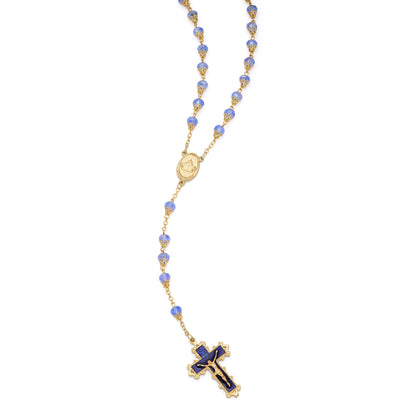 Pope Francis Rosary with Light Blue Balloon-shape Crystal Beads
