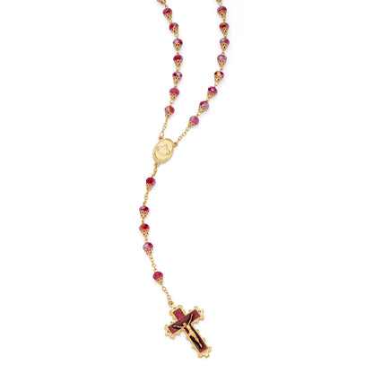 Pope Francis Rosary with Red Balloon-shape Crystal Beads