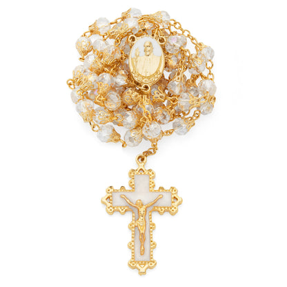 Pope Francis Rosary with White Balloon-shape Crystal Beads