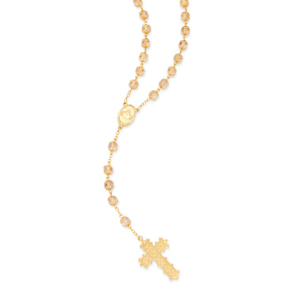 Pope Francis Rosary with White Capped Crystal Beads