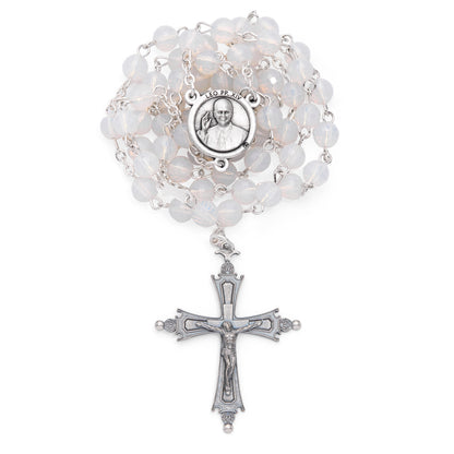 Pope Leo XIV Rosary with White Crystal Beads