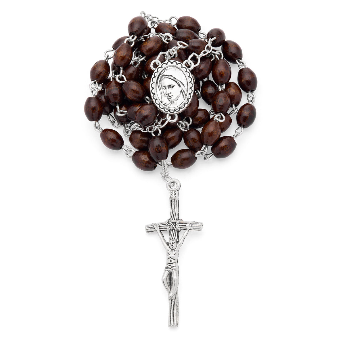 Pope Leo XIV Blue Rosary Case with Wood Rosary