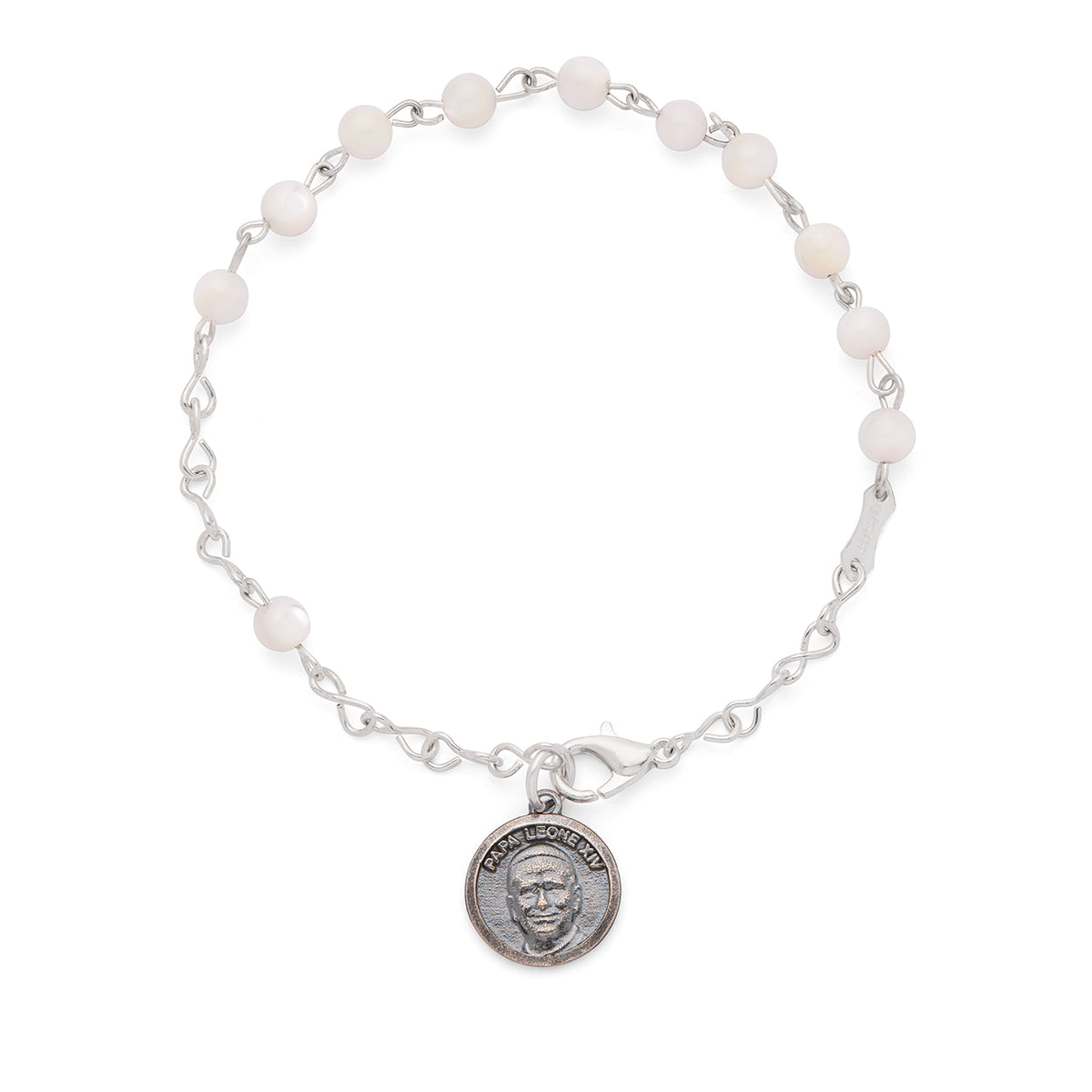 Pope Leo XIV Bracelet with Mother of Pearl Beads