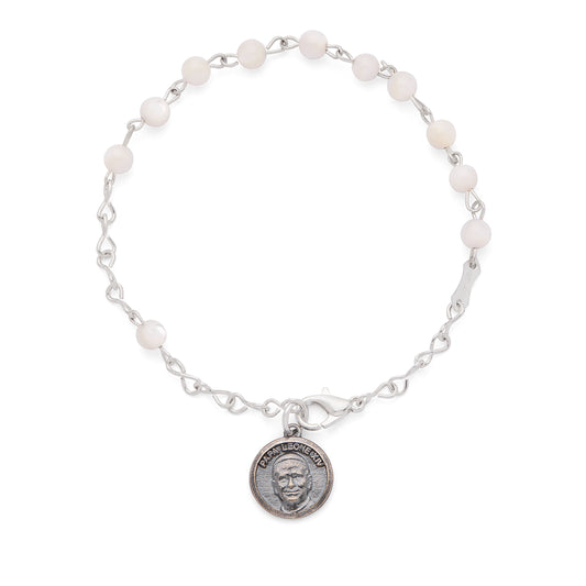 Pope Leo XIV Bracelet with Mother of Pearl Beads