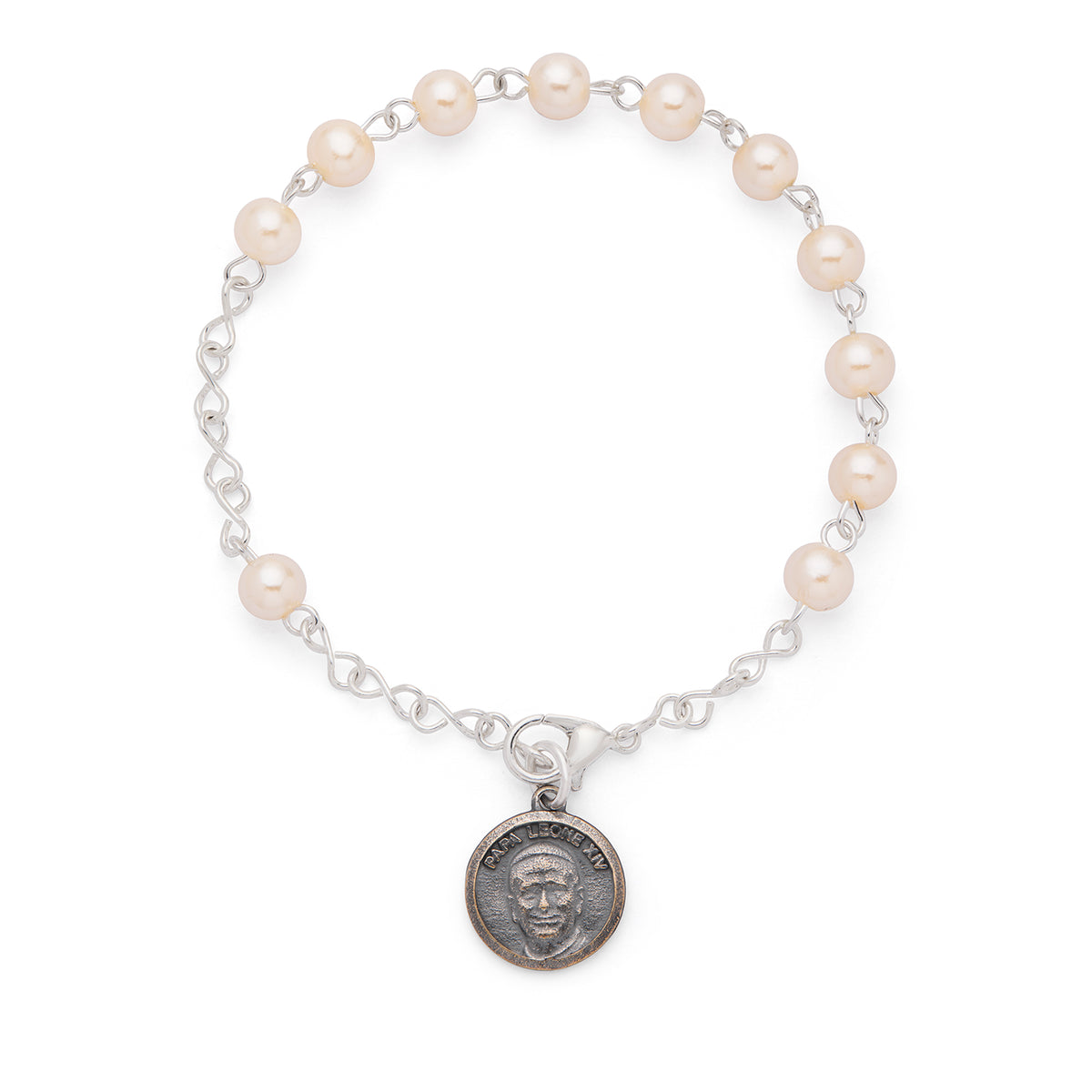 Pope Leo XIV Bracelet with Synthetic Pearl Beads