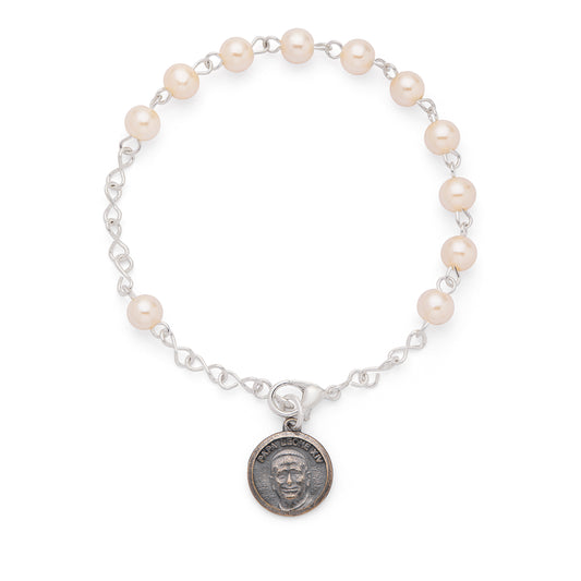 Pope Leo XIV Bracelet with Synthetic Pearl Beads
