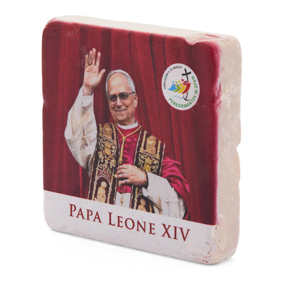Pope Leo XIV Marble Dust Magnet on Coronation Day