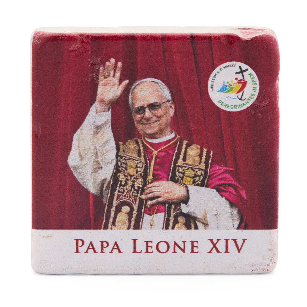 Pope Leo XIV Marble Dust Magnet on Coronation Day