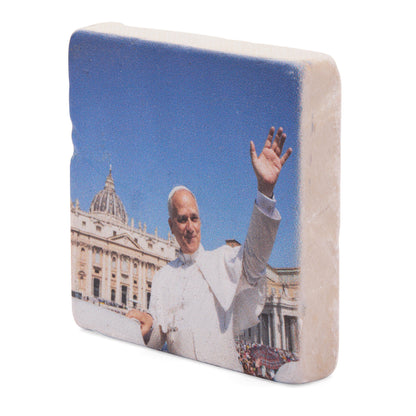 Pope Leo XIV Marble Dust Magnet with St. Peter's Basilica