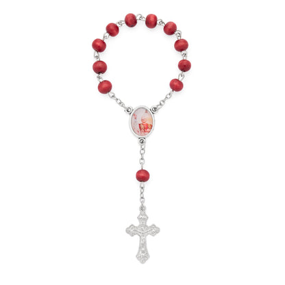 Pope Leo XIV One-Decade Rosary with Wooden Panel on Inauguration Day