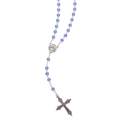 Pope Leo XIV Rosary in with Blue Crystal Beads