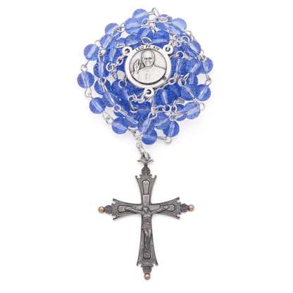 Pope Leo XIV Rosary in with Blue Crystal Beads