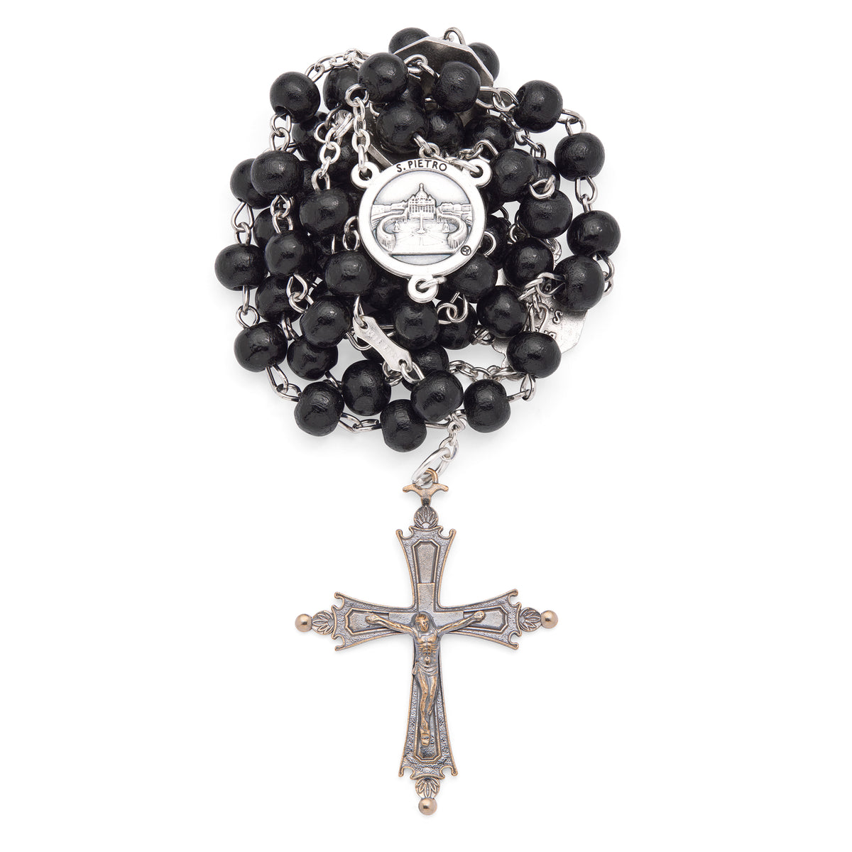 Pope Leo XIV Rosary with Black Wooden Beads