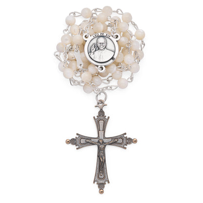 Pope Leo XIV Rosary with Mother-of-Pearl Beads