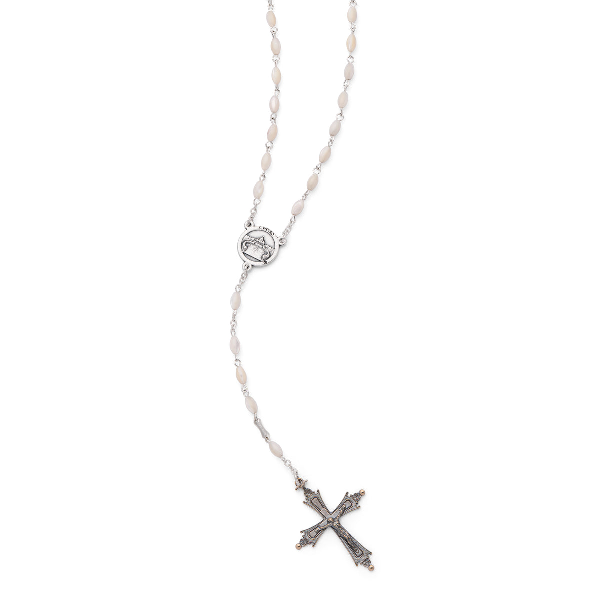 Pope Leo XIV Rosary with Oval Mother-of-Pearl Beads