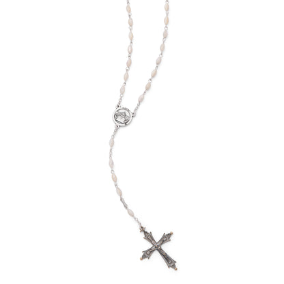 Pope Leo XIV Rosary with Oval Mother-of-Pearl Beads