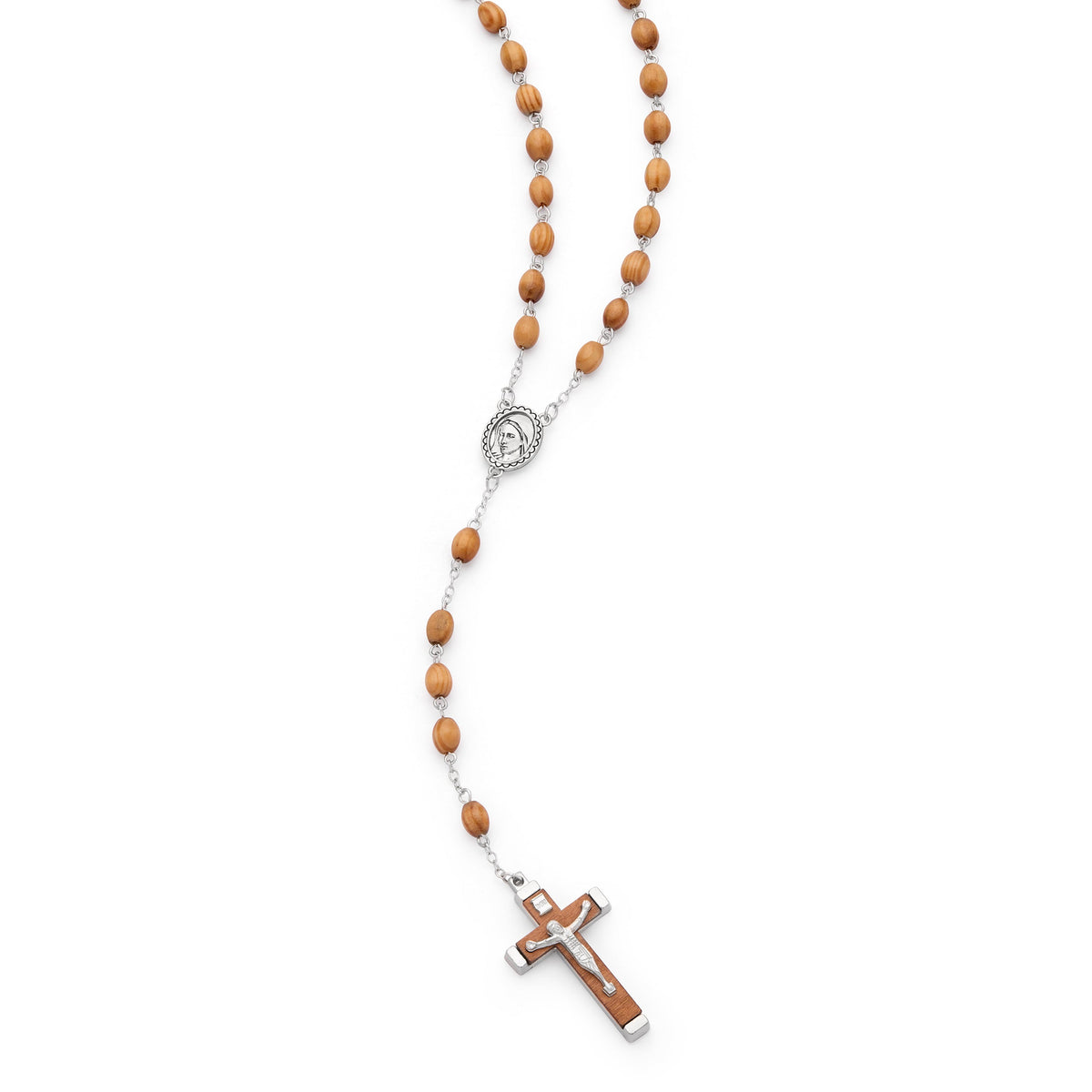 Pope Leo XIV Rosary with Oval Wooden Beads