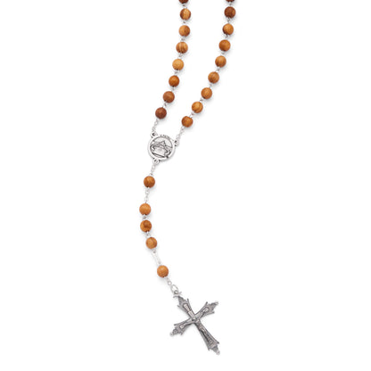 Pope Leo XIV Rosary with Round Olive Wood Beads