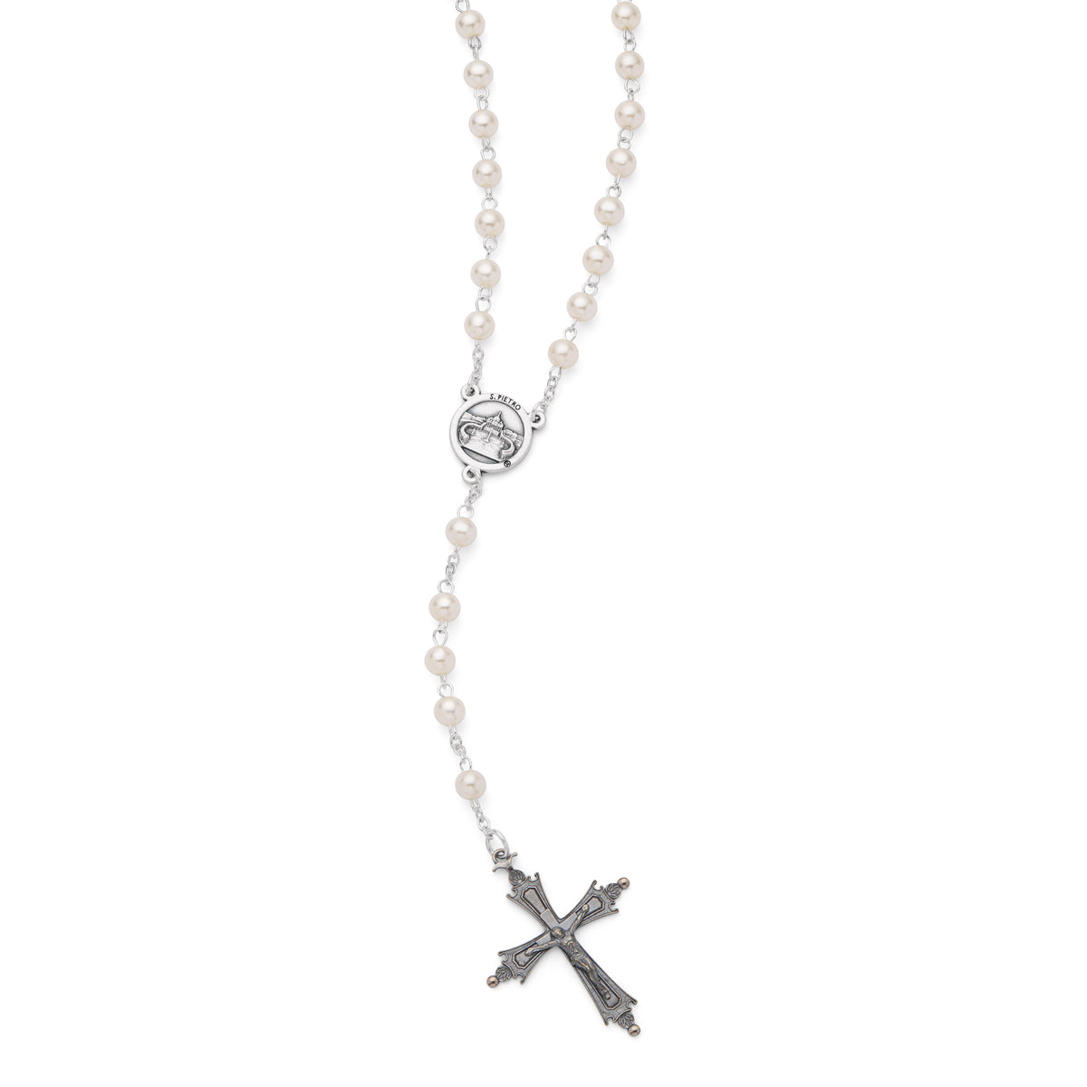 Pope Leo XIV Rosary with Synthetic Pearl Beads