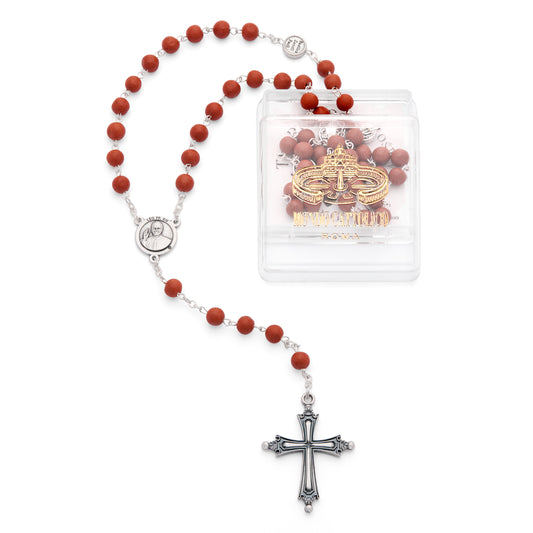 Pope Leo XIV Rose Petal Rosary with Box