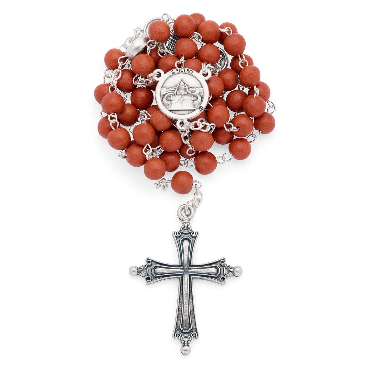 Pope Leo XIV Rose Petal Rosary with Box