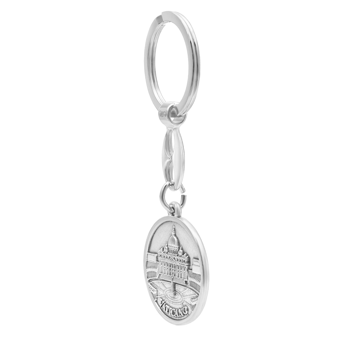 Pope Leo XIV Round Keychain with St. Peter’s Basilica