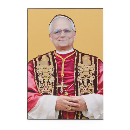Pope Leo XIV Wooden Panel with Golden Background