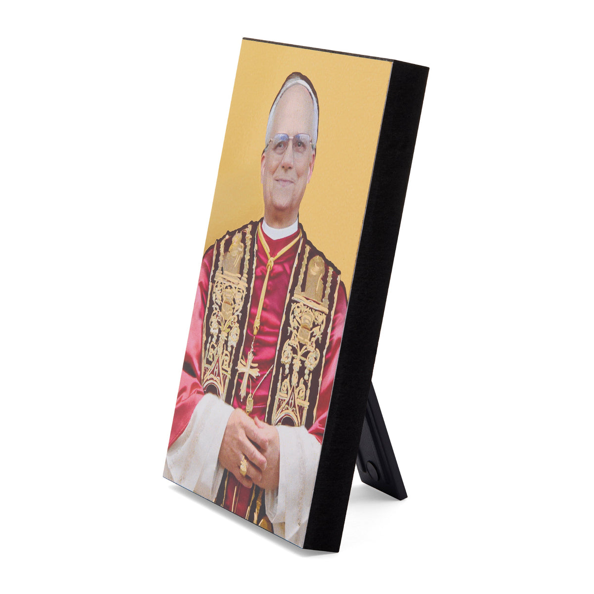 Pope Leo XIV Wooden Panel with Golden Background