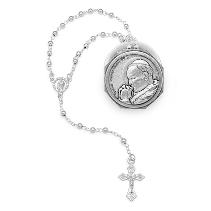Pope St. John Paul II Octagonal Rosary Case with Rosary