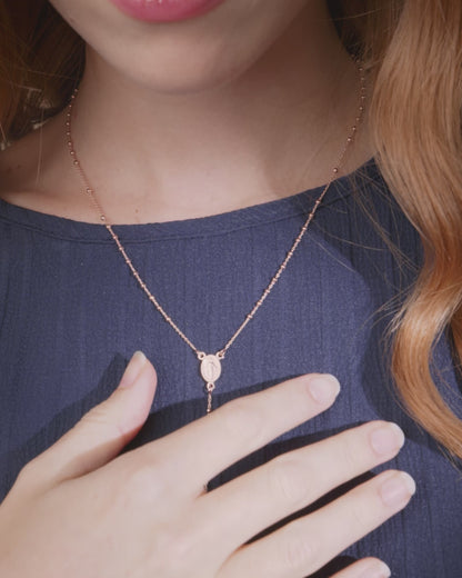 Rosévergoldeter Rosenkranz aus Sterlingsilber