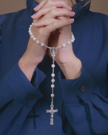 Chapelet avec médaille du centre Jésus du Sacré Cœur et crucifix du Saint Esprit